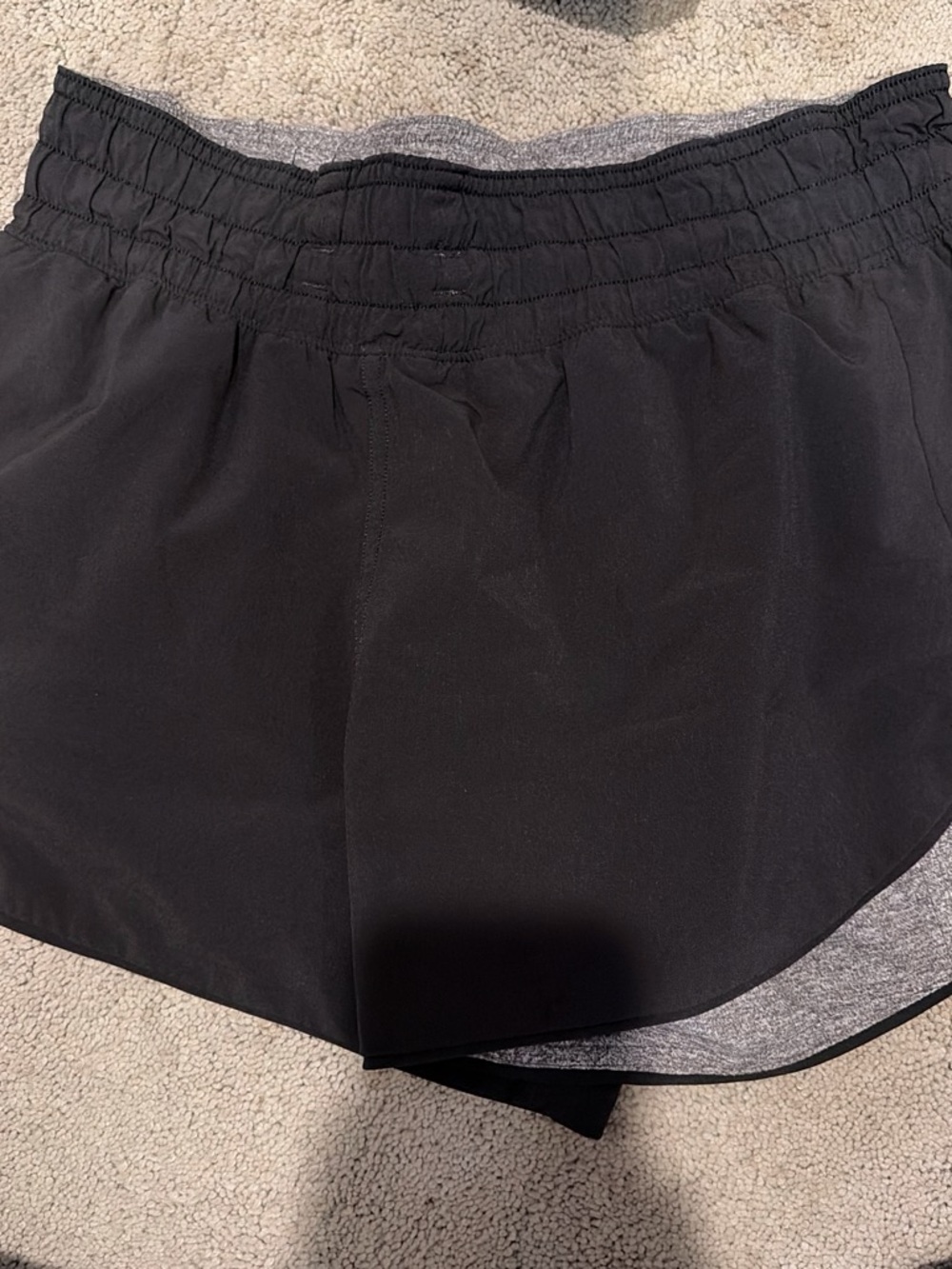 Lululemon Women’s Black/Gray Reversible Shorts - Lightweight & Stretchy